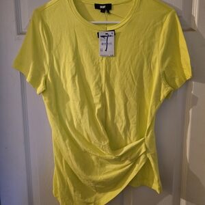 #184 Dkny Women's Yellow T-Shirt